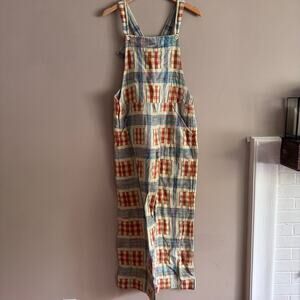 ace&jig Plaid Jumpsuit Overalls Organic Cotton Size Small